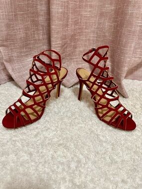Express Red Strappy Heels